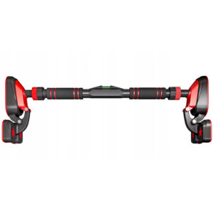 Bara de tractiuni pentru antrenamente acasa, reglabila 70-100 cm, montaj fara gaurire, fixare antiderapanta pentru stabilitate si exercitii pentru spate, brate si abdomen, capacitate 180 kg, negru