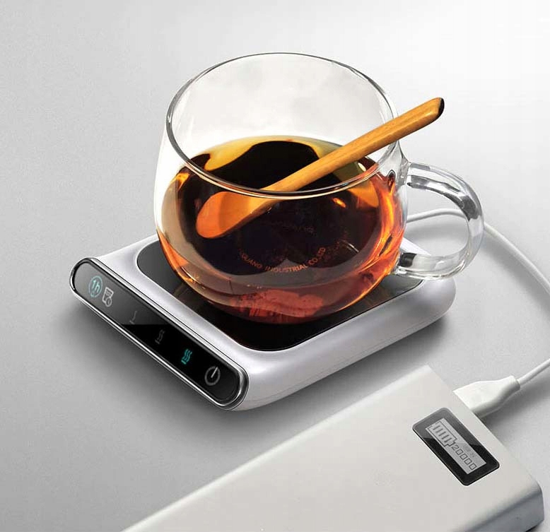Incalzitor electric pentru cana de cafea si ceai, cu alimentare USB si putere 10 W, 3 trepte de temperatura, functie de mentinere a bauturilor calde, design compact pentru birou si acasa, 13x12x2 cm - imagine 6