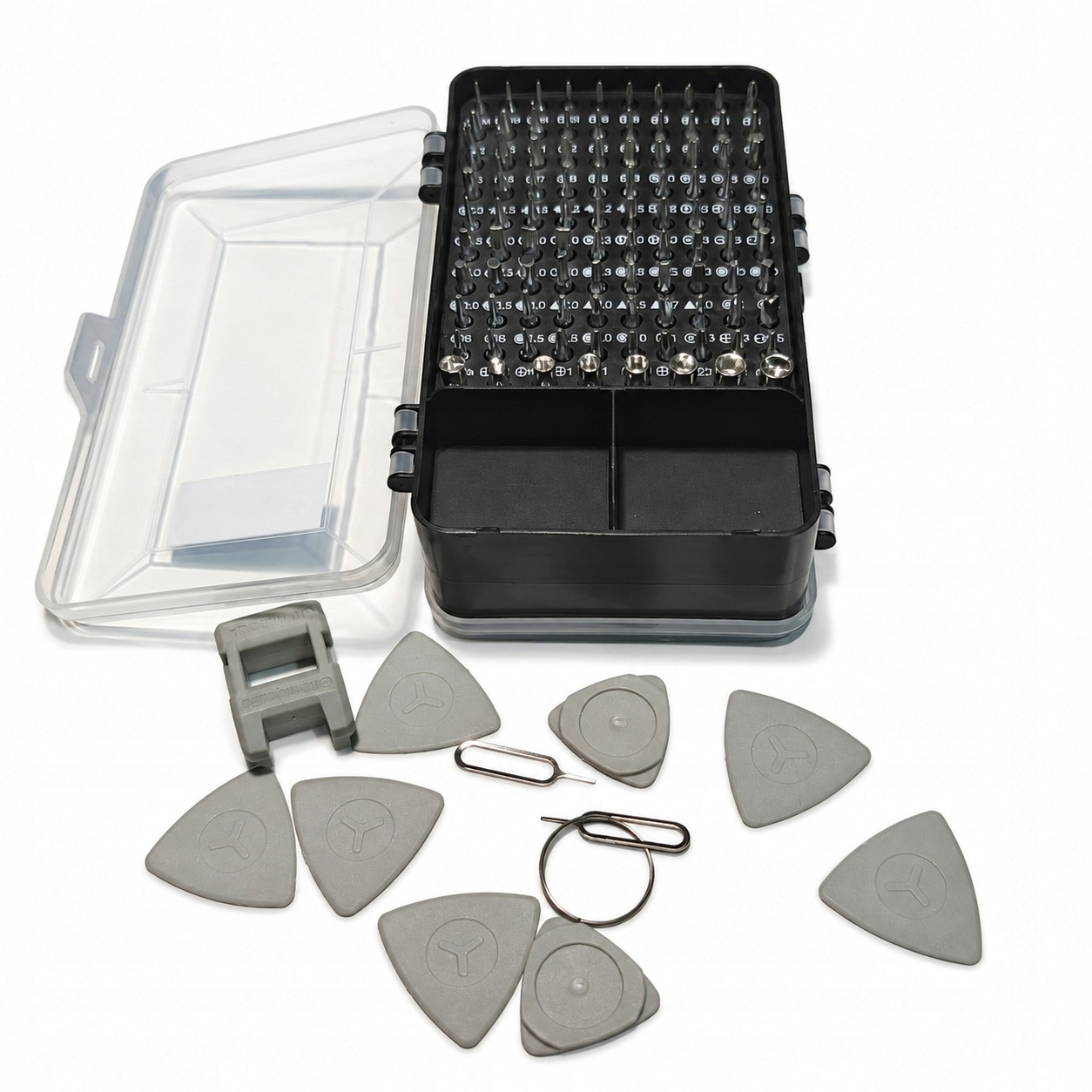 Set surubelnite de precizie 135 piese, cu 114 biti Imbus, Torx, cruce si drepti, prelungitoare, penseta, magnetizator si accesorii pentru demontarea carcaselor, ideal pentru reparatii telefoane si alte dispozitive electronice, 16x9x5 cm - imagine 4