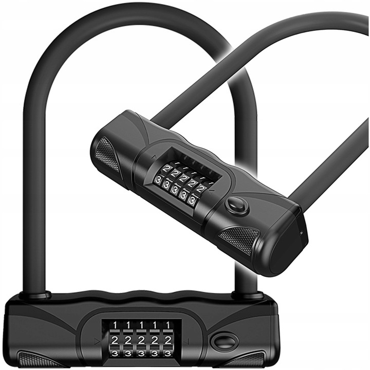 Antifurt bicicleta tip U cu cifru de siguranta din 5 cifre, constructie robusta din otel cu bara de 15 mm pentru protectie sporita impotriva furtului, inchidere fara cheie, 17x25 cm - imagine 10