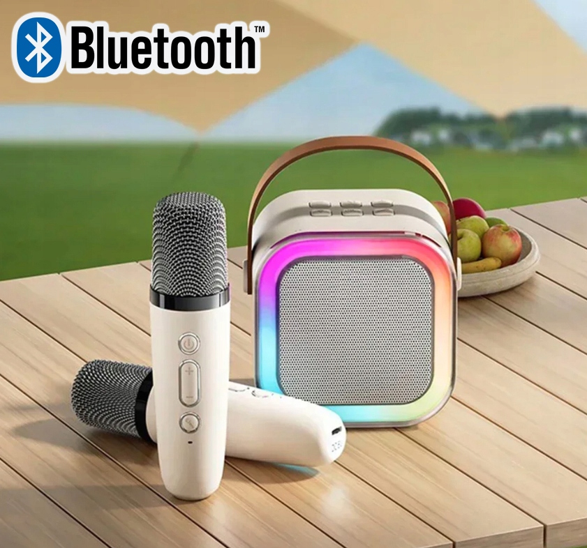 Set karaoke wireless cu 2 microfoane pentru duet si boxa Bluetooth portabila de 6 W, card TF si AUX, acumulator reincarcabil 800 mAh, design compact pentru petreceri si distractie acasa, ideal pentru copii si adulti - imagine 11