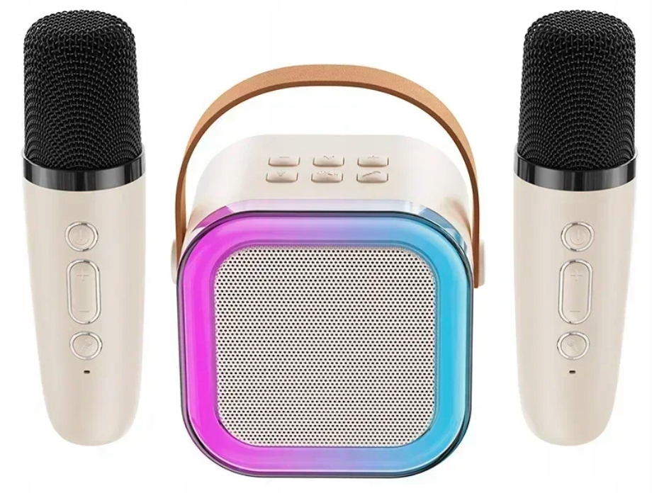 Set karaoke wireless cu 2 microfoane pentru duet si boxa Bluetooth portabila de 6 W, card TF si AUX, acumulator reincarcabil 800 mAh, design compact pentru petreceri si distractie acasa, ideal pentru copii si adulti - imagine 13