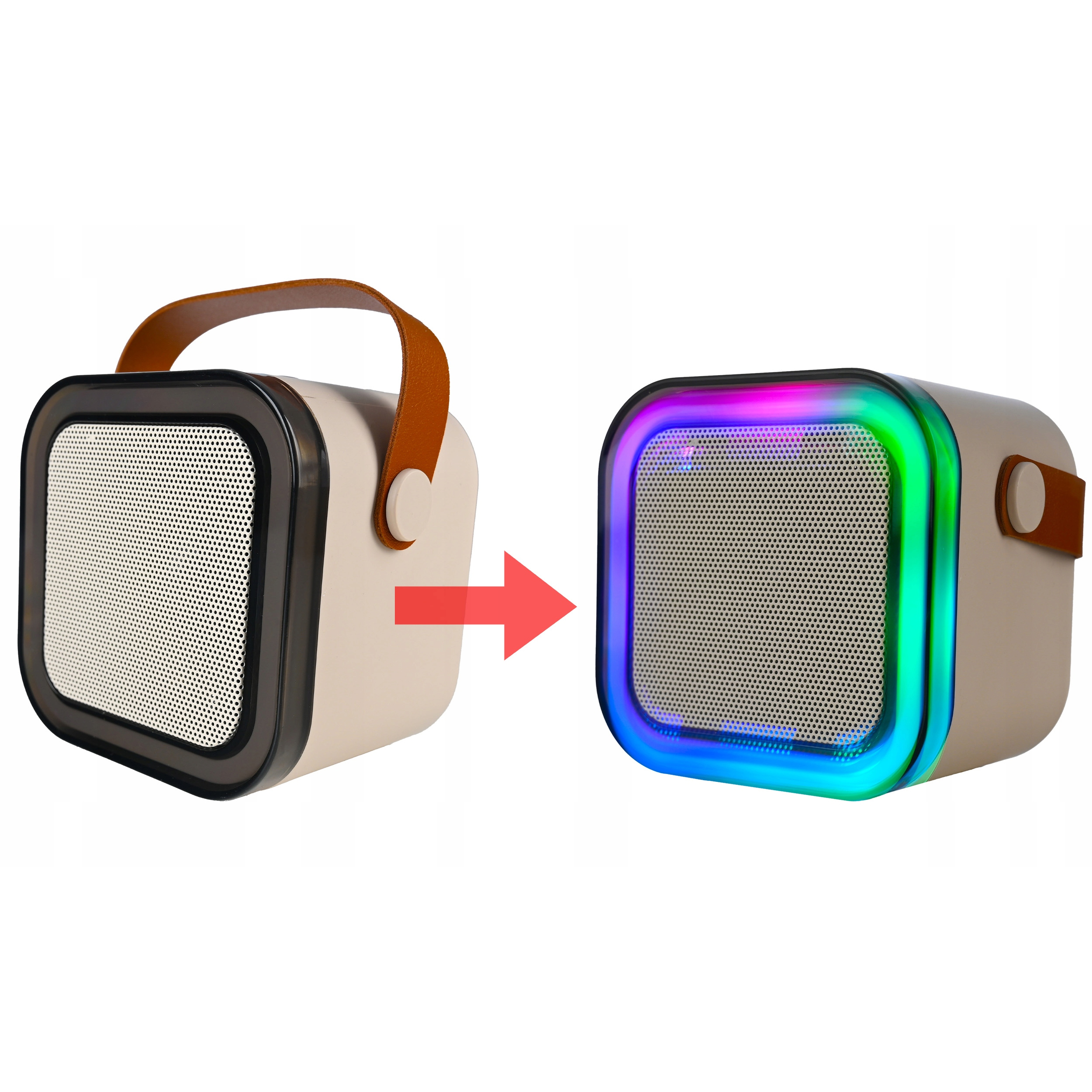 Set karaoke wireless cu 2 microfoane pentru duet si boxa Bluetooth portabila de 6 W, card TF si AUX, acumulator reincarcabil 800 mAh, design compact pentru petreceri si distractie acasa, ideal pentru copii si adulti - imagine 8