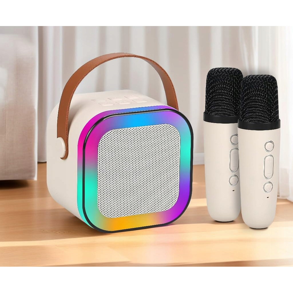 Set karaoke wireless cu 2 microfoane pentru duet si boxa Bluetooth portabila de 6 W, card TF si AUX, acumulator reincarcabil 800 mAh, design compact pentru petreceri si distractie acasa, ideal pentru copii si adulti - imagine 9
