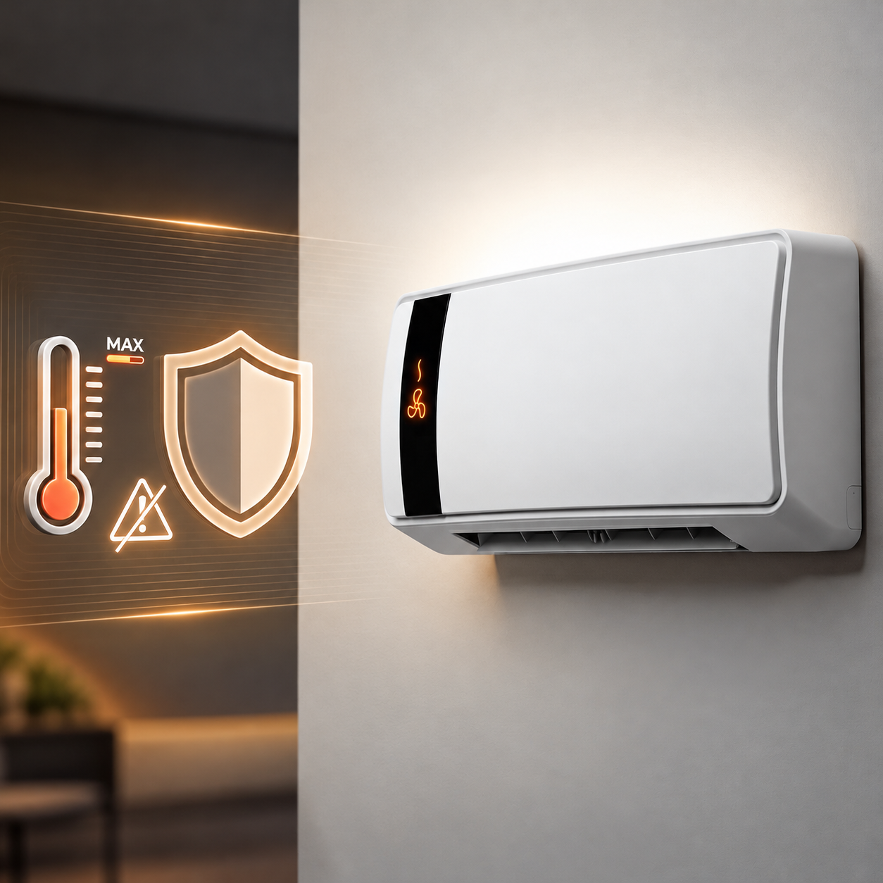 Aeroterma electrica de perete cu element ceramic PTC, putere reglabila 1000 W si 2000 W, 3 moduri functionare pentru ventilatie si incalzire, afisaj LED si telecomanda, programator si temporizator, 50x14x19 cm - imagine 5