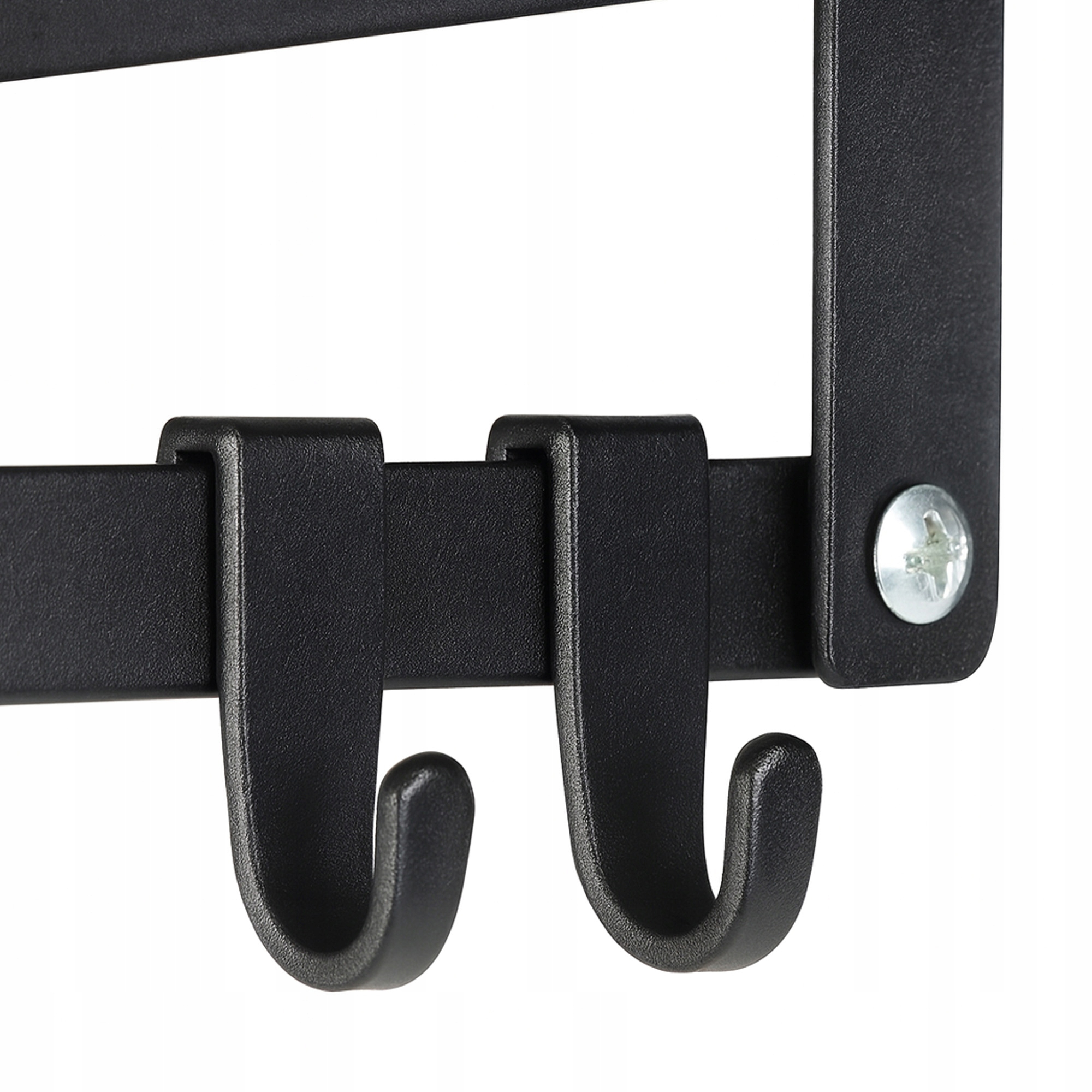 Organizator magnetic de bucatarie pentru frigider sau perete, cu 2 rafturi metalice pentru condimente, suport pentru rola de prosop de hartie si 4 carlige pentru ustensile, montaj magnetic sau cu dibluri, 31x11x21 cm - imagine 3