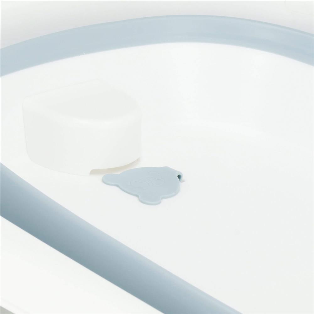 Cadita de baie pliabila pentru bebelusi si copii, sistem de siguranta impotriva plierii accidentale, dop de scurgere, sarcina maxima 30 kg, material plastic si silicon, 85x53x20 cm, alb - imagine 11