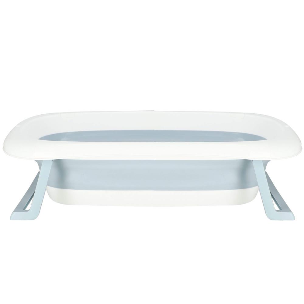 Cadita de baie pliabila pentru bebelusi si copii, sistem de siguranta impotriva plierii accidentale, dop de scurgere, sarcina maxima 30 kg, material plastic si silicon, 85x53x20 cm, alb - imagine 14