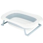 Cadita de baie pliabila pentru bebelusi si copii, sistem de siguranta impotriva plierii accidentale, dop de scurgere, sarcina maxima 30 kg, material plastic si silicon, 85x53x20 cm, alb