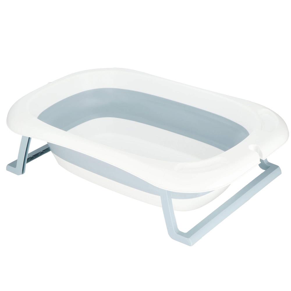 Cadita de baie pliabila pentru bebelusi si copii, sistem de siguranta impotriva plierii accidentale, dop de scurgere, sarcina maxima 30 kg, material plastic si silicon, 85x53x20 cm, alb