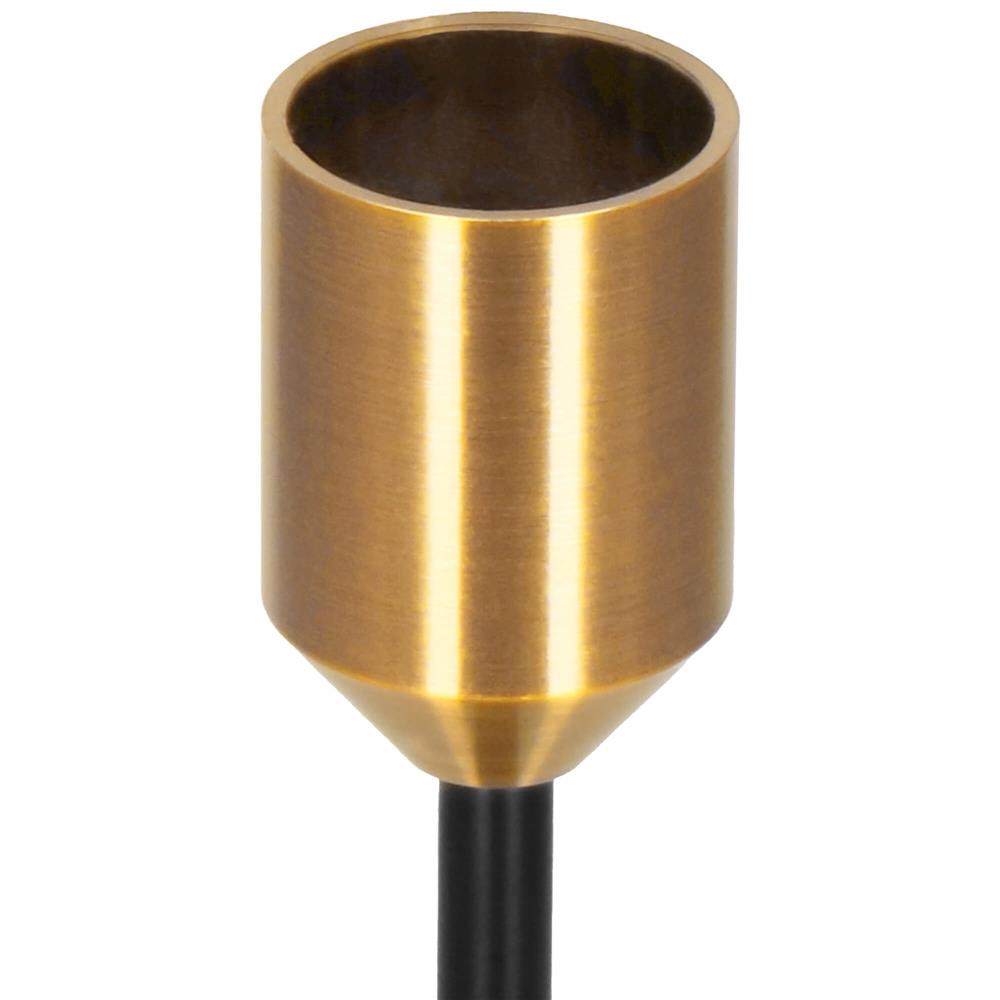 Set 3 suporturi decorative pentru lumanari din metal, tip sfesnic, cu inaltimi de 14, 20 si 25 cm, design elegant pentru decoratiuni festive si realizarea aranjamentelor, negru si auriu - imagine 12