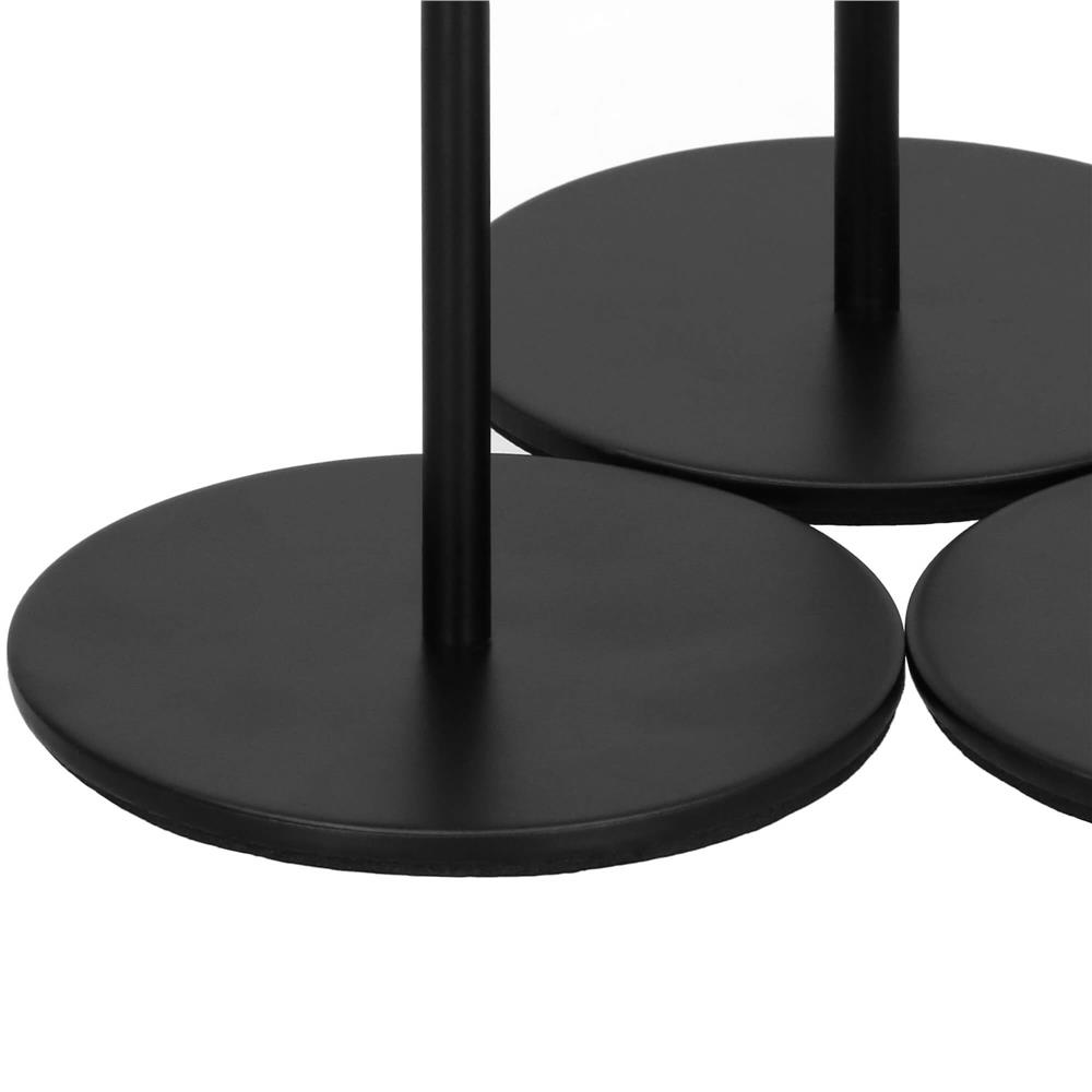 Set 3 suporturi decorative pentru lumanari din metal, tip sfesnic, cu inaltimi de 14, 20 si 25 cm, design elegant pentru decoratiuni festive si realizarea aranjamentelor, negru si auriu - imagine 9