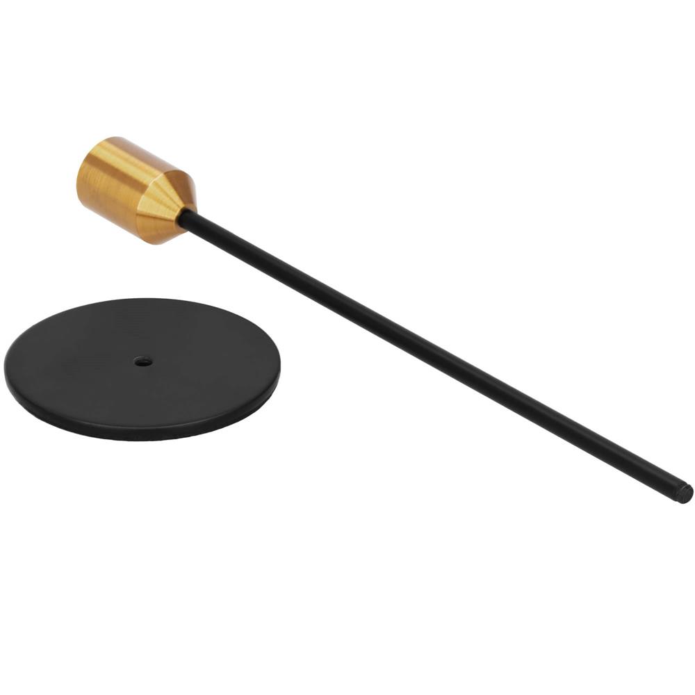 Set 3 suporturi decorative pentru lumanari din metal, tip sfesnic, cu inaltimi de 14, 20 si 25 cm, design elegant pentru decoratiuni festive si realizarea aranjamentelor, negru si auriu - imagine 11