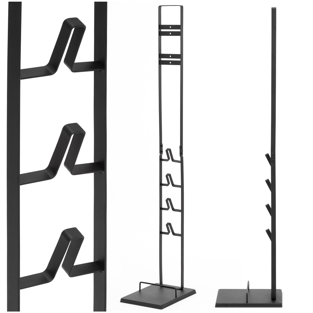 Suport universal pentru aspirator vertical si accesorii, structura metalica din otel, montaj independent pe podea fara gaurirea peretelui, design compact pentru depozitarea aspiratorului, 28x22x127 cm, negru - imagine 6