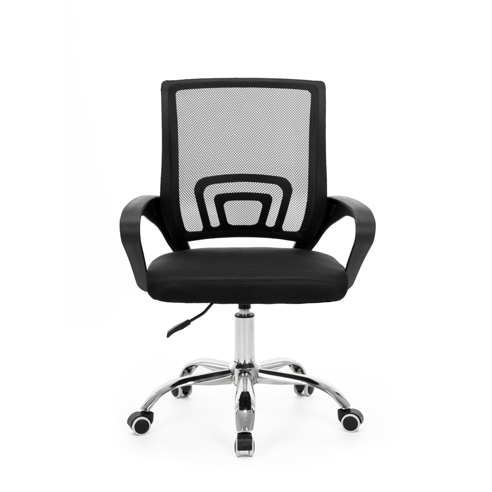 Scaun de birou ergonomic cu spatar din plasa mesh respirabila, sezut tapitat cu burete moale, cotiere pentru sustinere, baza metalica stabila cu 5 roti pivotante, maxim 100 kg, 60x44x83-93 cm, negru - imagine 12