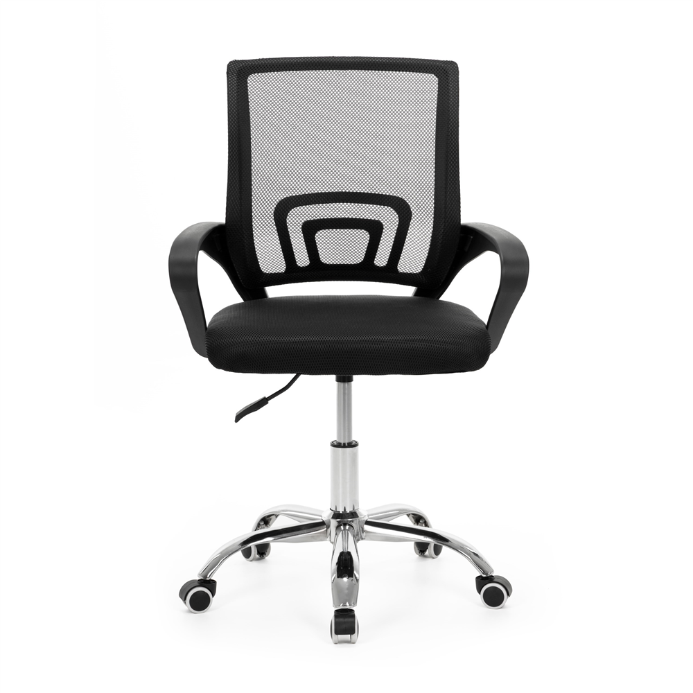 Scaun de birou ergonomic cu spatar din plasa mesh respirabila, sezut tapitat cu burete moale, cotiere pentru sustinere, baza metalica stabila cu 5 roti pivotante, maxim 100 kg, 60x44x83-93 cm, negru - imagine 13