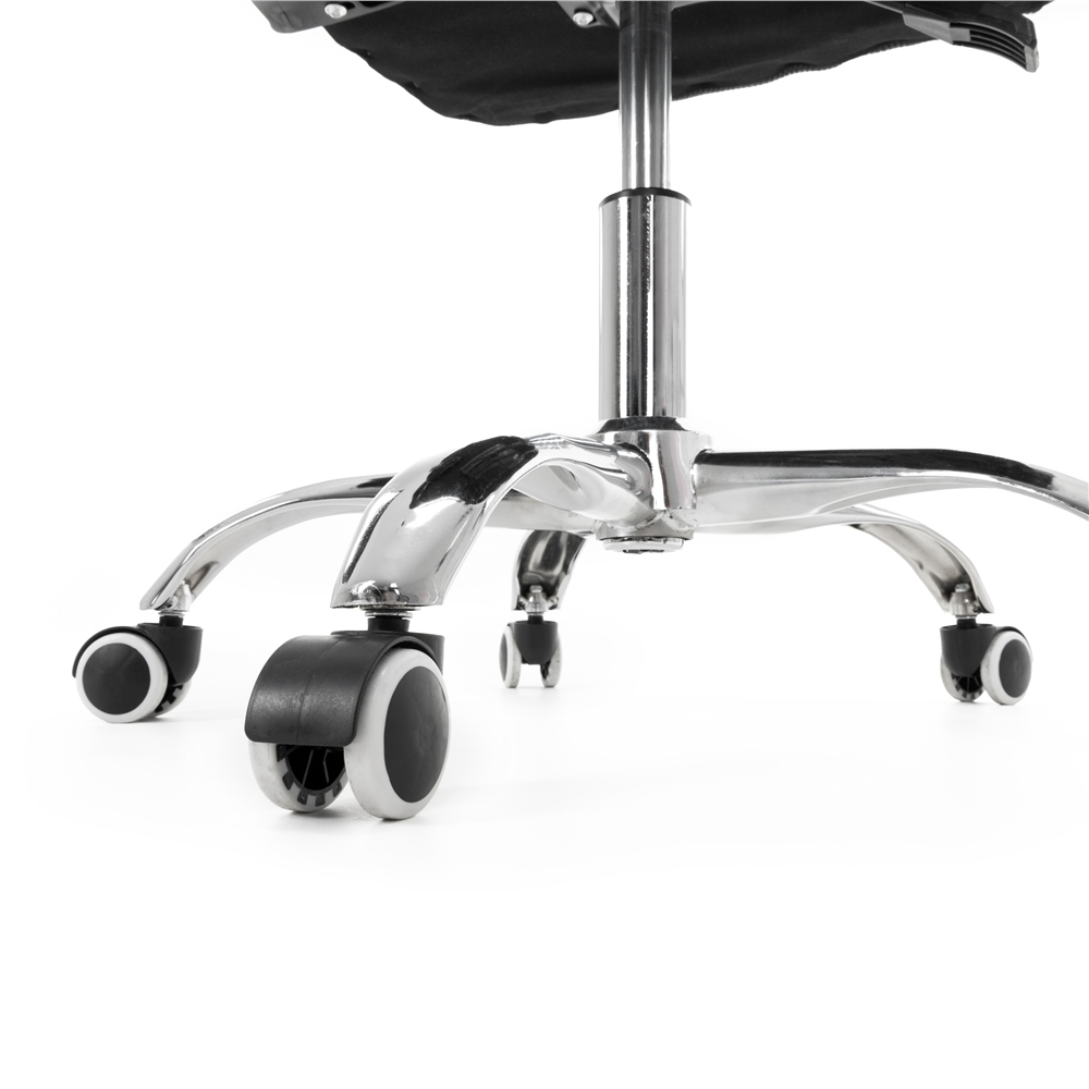 Scaun de birou ergonomic cu spatar din plasa mesh respirabila, sezut tapitat cu burete moale, cotiere pentru sustinere, baza metalica stabila cu 5 roti pivotante, maxim 100 kg, 60x44x83-93 cm, negru - imagine 19