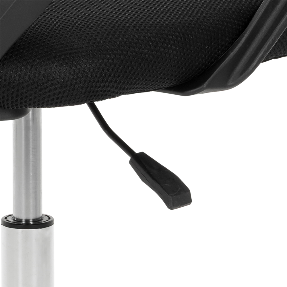 Scaun de birou ergonomic cu spatar din plasa mesh respirabila, sezut tapitat cu burete moale, cotiere pentru sustinere, baza metalica stabila cu 5 roti pivotante, maxim 100 kg, 60x44x83-93 cm, negru - imagine 20