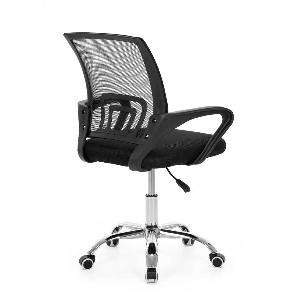 Scaun de birou ergonomic cu spatar din plasa mesh respirabila, sezut tapitat cu burete moale, cotiere pentru sustinere, baza metalica stabila cu 5 roti pivotante, maxim 100 kg, 60x44x83-93 cm, negru - imagine 24