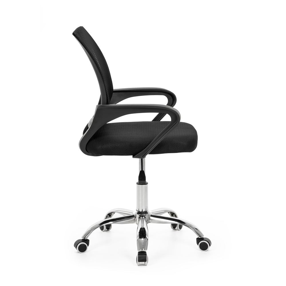 Scaun de birou ergonomic cu spatar din plasa mesh respirabila, sezut tapitat cu burete moale, cotiere pentru sustinere, baza metalica stabila cu 5 roti pivotante, maxim 100 kg, 60x44x83-93 cm, negru - imagine 25
