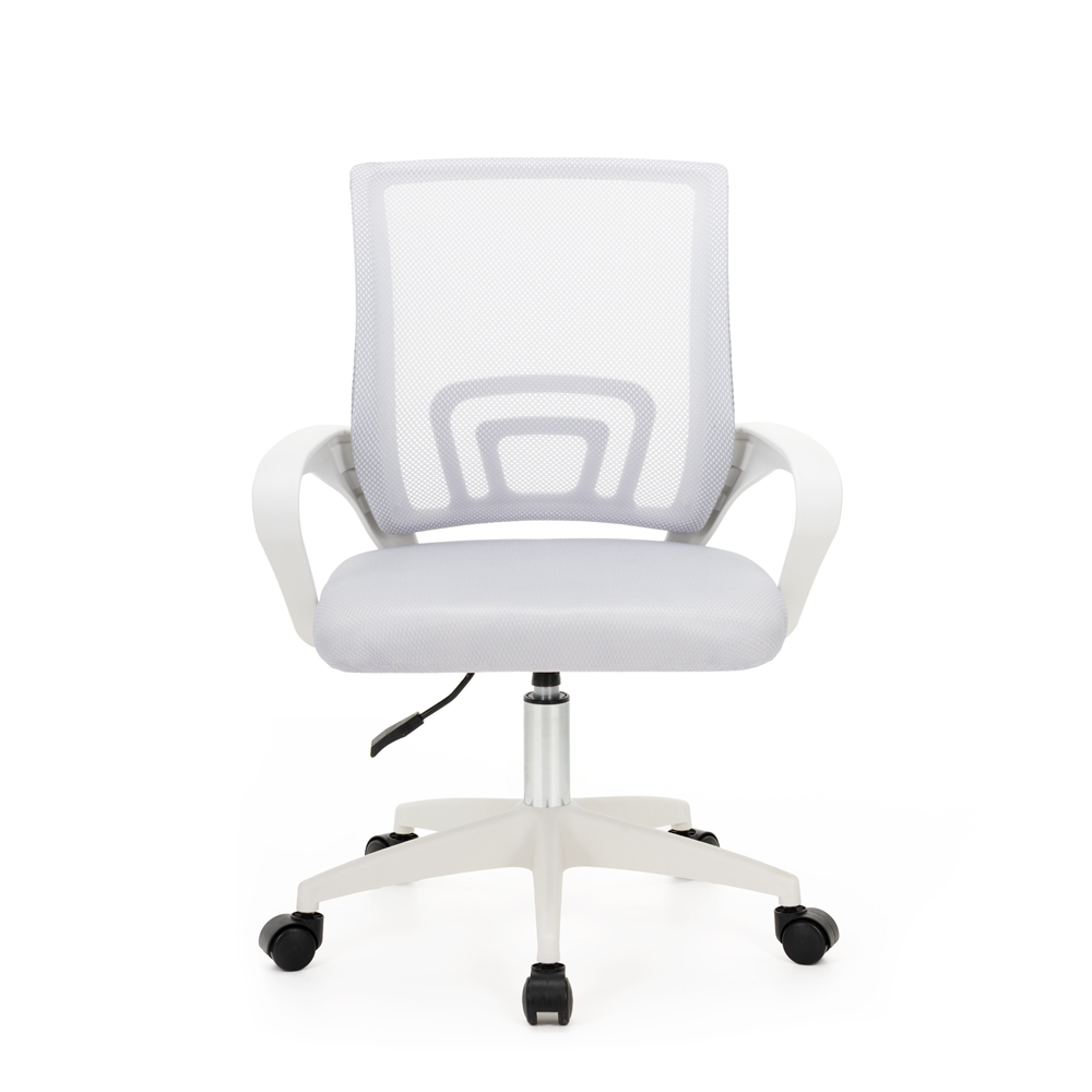 Scaun de birou ergonomic cu spatar din plasa mesh respirabila, sezut tapitat cu burete moale, cotiere pentru sustinere, baza metalica stabila cu 5 roti pivotante, maxim 100 kg, 60x44x83-93 cm, gri - imagine 13