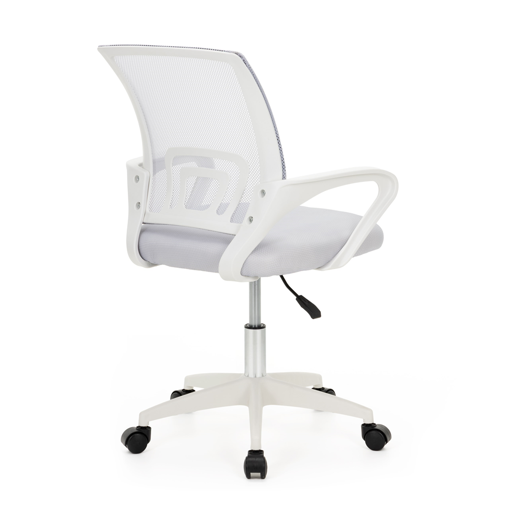 Scaun de birou ergonomic cu spatar din plasa mesh respirabila, sezut tapitat cu burete moale, cotiere pentru sustinere, baza metalica stabila cu 5 roti pivotante, maxim 100 kg, 60x44x83-93 cm, gri - imagine 25