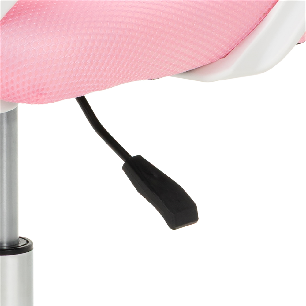 Scaun de birou ergonomic cu spatar din plasa mesh respirabila, sezut tapitat cu burete moale, cotiere pentru sustinere, baza metalica stabila cu 5 roti pivotante, maxim 100 kg, 60x44x83-93 cm, roz - imagine 21