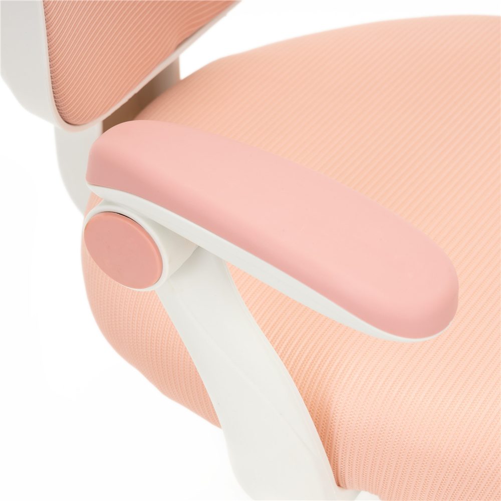 Scaun de birou ergonomic pentru copii, cu spatar din plasa respirabila, sezut tapitat cu burete de 6 cm, inaltime reglabila, cotiere rabatabile si suport pentru picioare, maxim 120 kg, 52x60x81-91 cm, roz - imagine 23