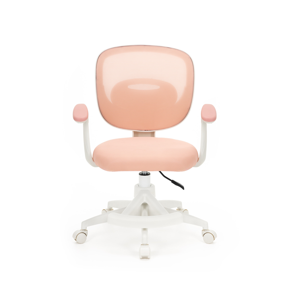 Scaun de birou ergonomic pentru copii, cu spatar din plasa respirabila, sezut tapitat cu burete de 6 cm, inaltime reglabila, cotiere rabatabile si suport pentru picioare, maxim 120 kg, 52x60x81-91 cm, roz - imagine 24