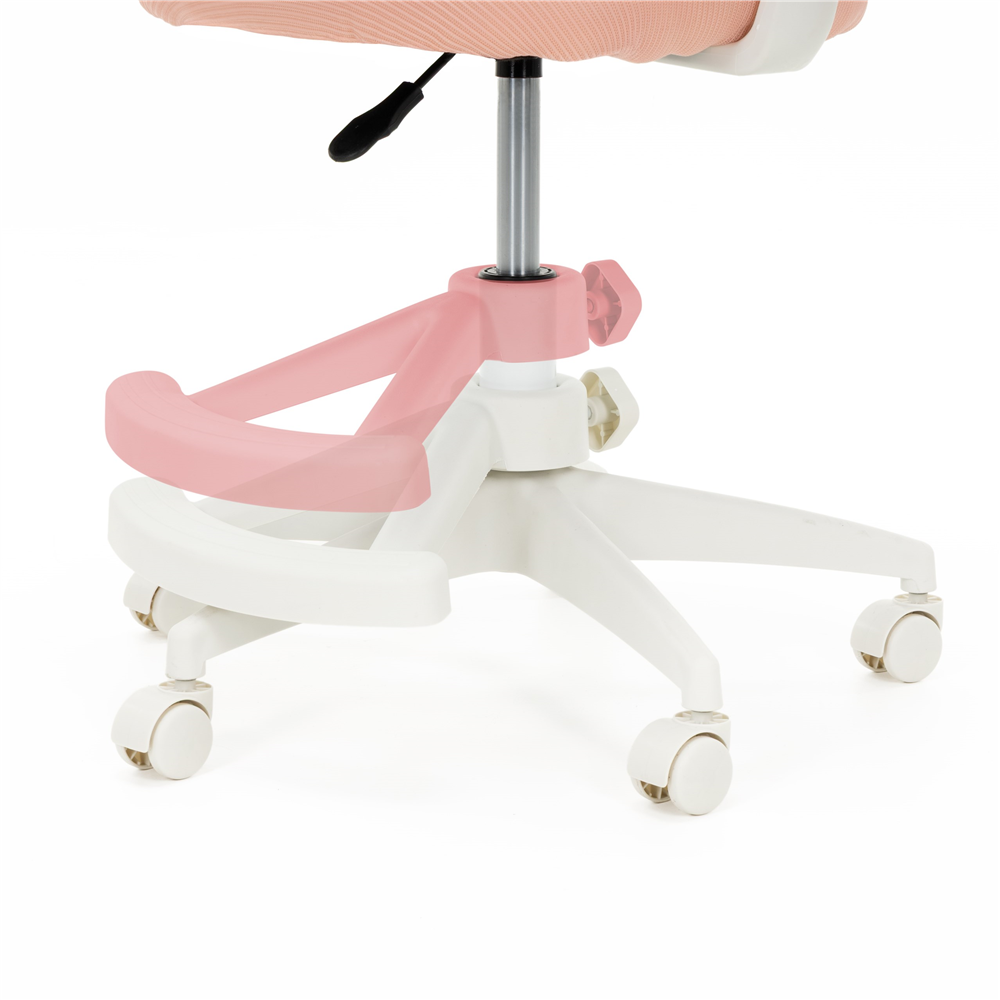 Scaun de birou ergonomic pentru copii, cu spatar din plasa respirabila, sezut tapitat cu burete de 6 cm, inaltime reglabila, cotiere rabatabile si suport pentru picioare, maxim 120 kg, 52x60x81-91 cm, roz - imagine 29