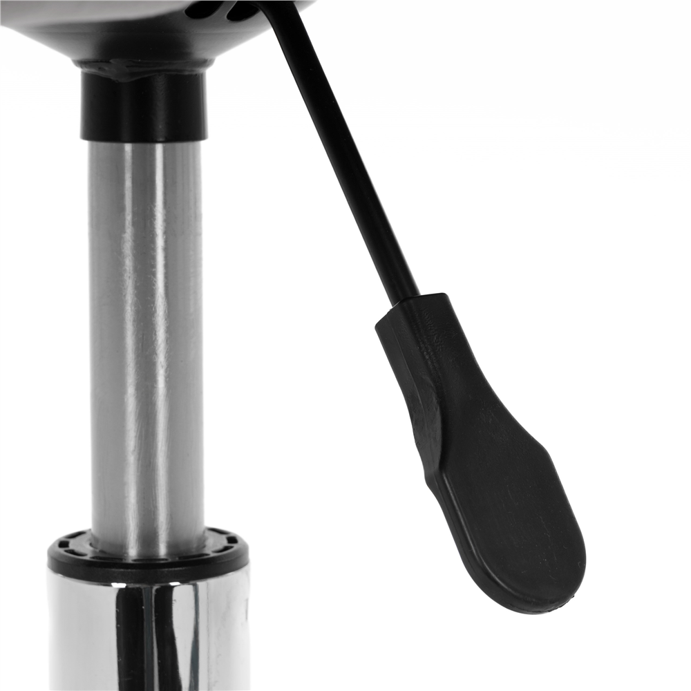 Scaun de birou rotativ cu inaltime reglabila, tapiterie moale din velur si sezut cu umplutura din spuma, baza metalica stabila cu roti pivotante din cauciuc siliconic, maxim 120 kg, 50x47x70-80 cm, negru - imagine 16