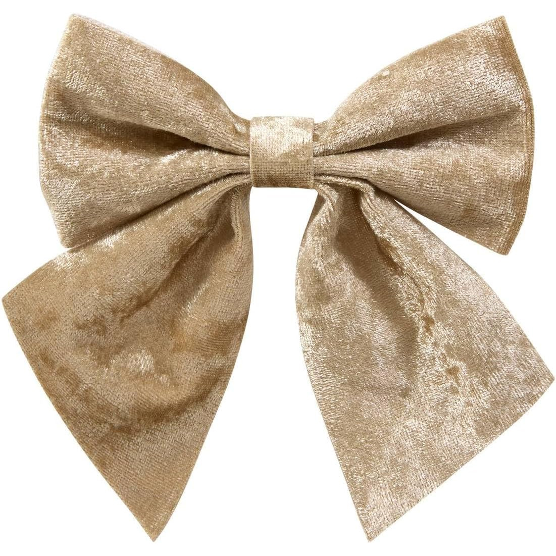 Set 2 fundite decorative din catifea pentru bradul de Craciun, dimensiuni 10x12 cm, material cu textura moale si catifelata, ideale pentru realizarea aranjamentelor de sarbatori, bej - imagine 6