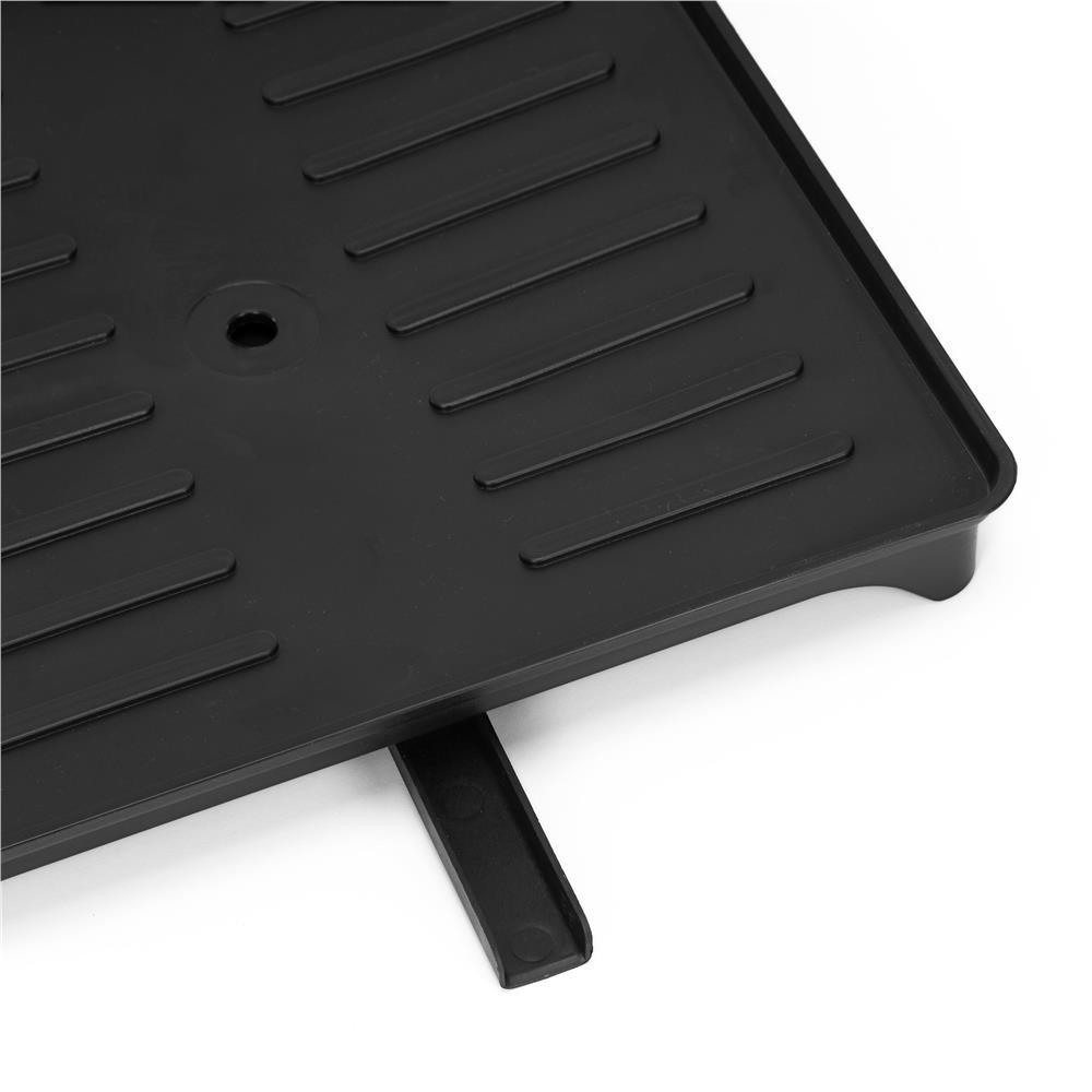 Uscator de vase cu 2 niveluri pentru farfurii, pahare si tacamuri, sistem de scurgere a apei rotativ cu evacuare reglabila, tava de colectare a apei, structura metalica, 42x30x31 cm, negru - imagine 6