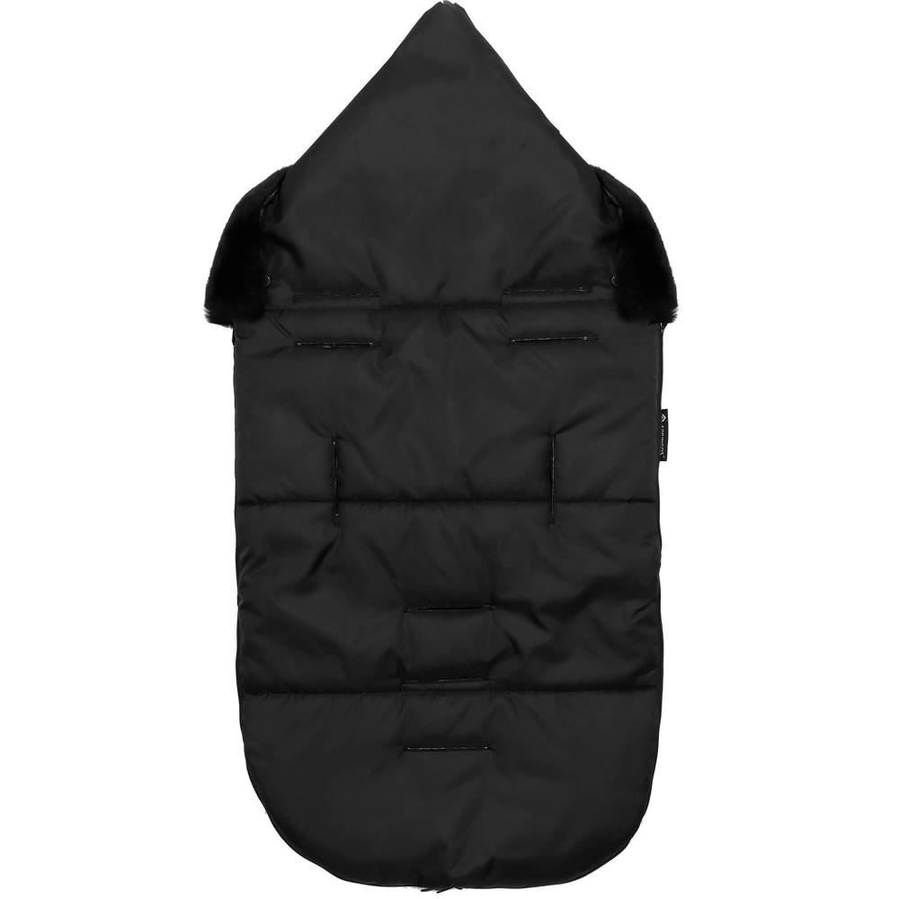 Sac de dormit pentru carucior copii, exterior impermeabil si interior calduros, gluga ajustabila, 2 gulere din blanita detasabile, 2 fermoare pentru acces facil, orificii pentru centuri, 80x40 cm, negru - imagine 22