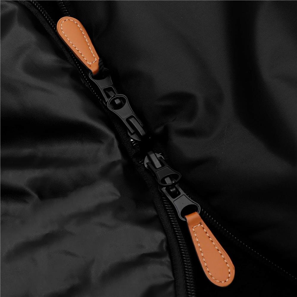 Sac de dormit pentru carucior copii, exterior impermeabil si interior calduros, gluga ajustabila, 2 gulere din blanita detasabile, 2 fermoare pentru acces facil, orificii pentru centuri, 80x40 cm, negru - imagine 5