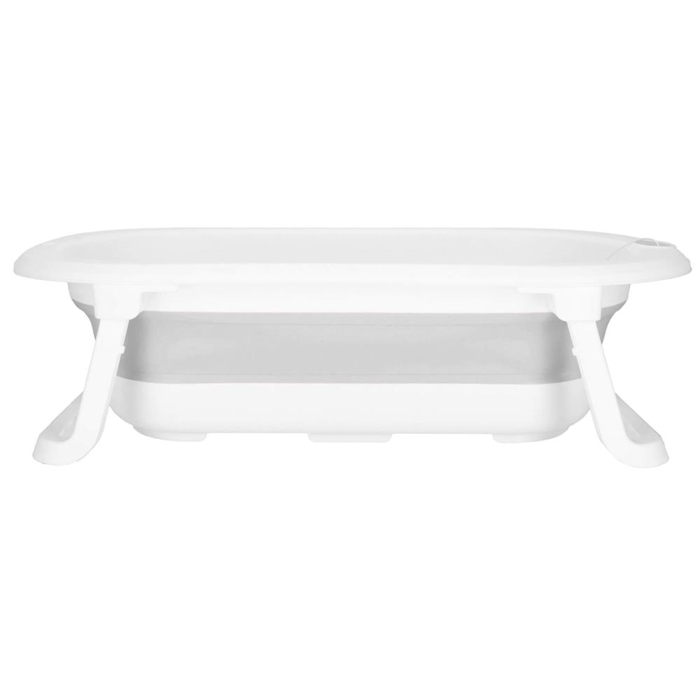 Cadita de baie pliabila pentru bebelusi cu termometru electronic LCD si perna de sustinere, capacitate 40 L, dop de scurgere, pentru copii pana la 12 luni, 79x49x22 cm, alb si gri - imagine 32