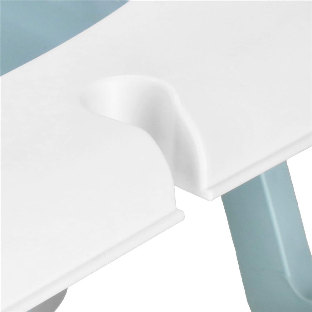 Cadita de baie pliabila pentru bebelusi cu termometru electronic LCD si perna de sustinere inclusa, capacitate 35 L, dop de scurgere, pentru copii pana la 12 luni, 82x52x22 cm, alb si albastru - imagine 23